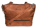 Hill Burry Damen Shopper | aus weichem hochwertigem Rindsleder - Vintage Elegante Fashion Bag Beutel | Umhängetaschen Schulterbeutel - Abendtasche | Handtasche - Schultertasche (Braun)