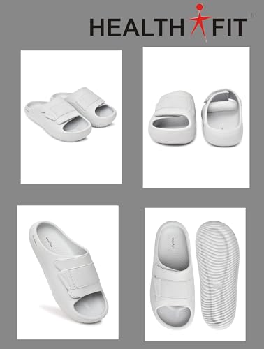 Image of HEALTH FIT Extra Soft Premium Classic Cushion Sliders /Slippers with Cushion FootBed for Adult & Comfortable Light Weight Anti-SkidWaterproof Stylish Flip Flops for Men's HF152