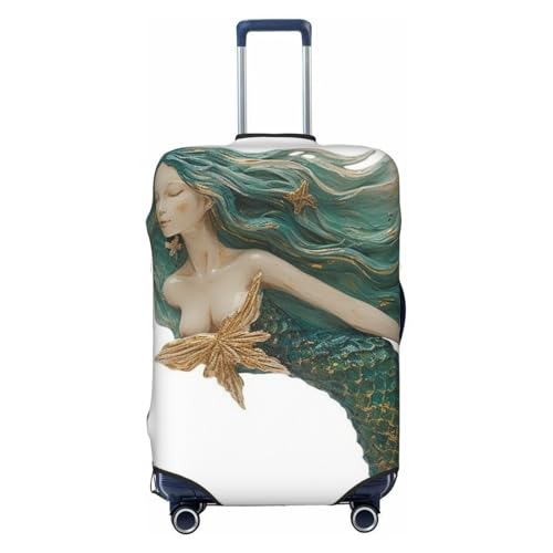 Travel Luggage Cover Anti-Scratch Suitcase Cover Protector Elastic Thicken Luggage Protector Washable Baggage Covers Art mermaid Suitcase Sleeve Fit 18-32 Inch Luggage Small