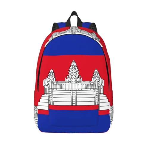 Sac à dos en toile WURTON drapeau Cambodge polyvalent et ultra résistant