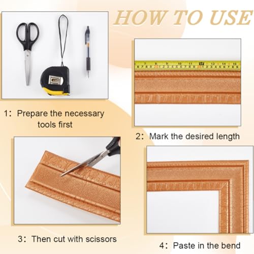 Image of GORGECRAFT 90.55x3.11 Inch Peel Stick Foam Molding Trim Self Adhesive Wallpaper Border Flexible Decorative 3D Wall Edging Lines Trim for Home Hotel Mirror Wall Ceiling DIY Decor (Chocolate)