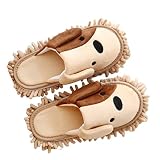 Mooyii 1 Paar Cartoon Hund Mopp Hausschuhe Mikrofaser Reinigen Abstauben Hausschuhe Abnehmbare Wischen Abstauben Schuhe Slipper für Office Home Zimmer