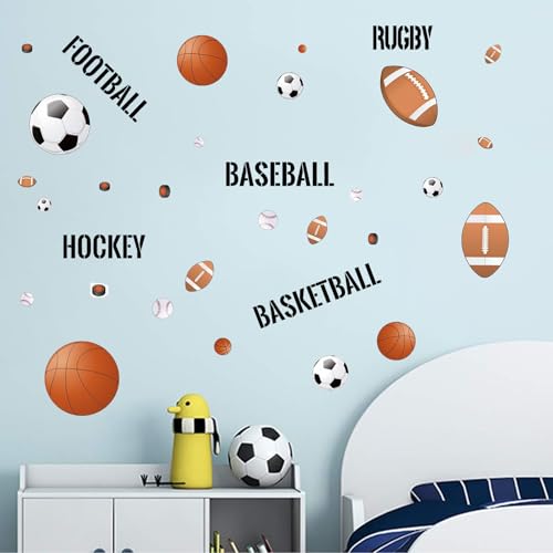 Vinilos deportivos para pared con diseño de balones miniatura 4