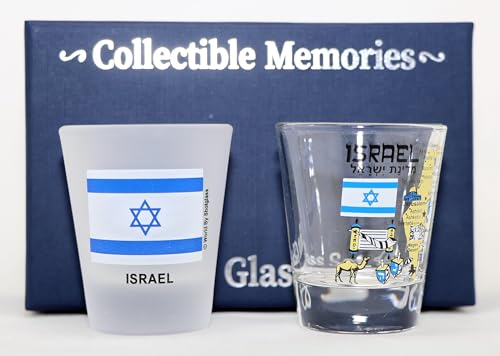 Israel Souvenir Boxed Shot Glass Set (Set of 2)