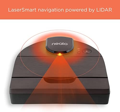 Neato® D800 Intelligent Robot Vacuum Cleaner - D-shape Design, Laser Mapping Navigation - App Control - 90 Minutes Runtime, Auto-Recharge & Resume - Espresso