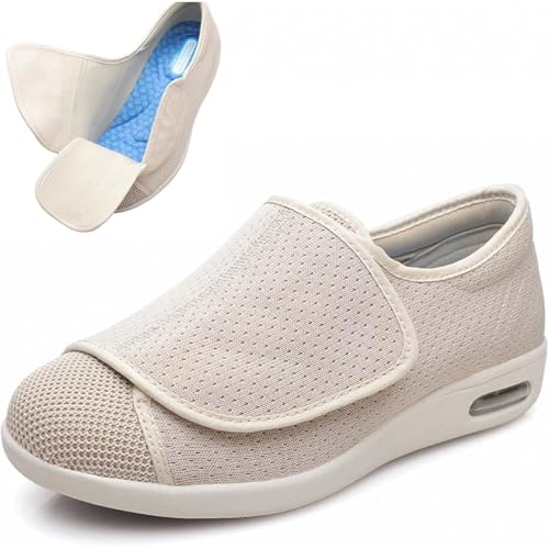 Zapatos Ligeros para Diabéticos para Personas Mayores, Zapatillas con Cierre Ajustable, Calzado para Pies Hinchados, Zapatillas Transpirables para Alivio y Cuidado de los Pies