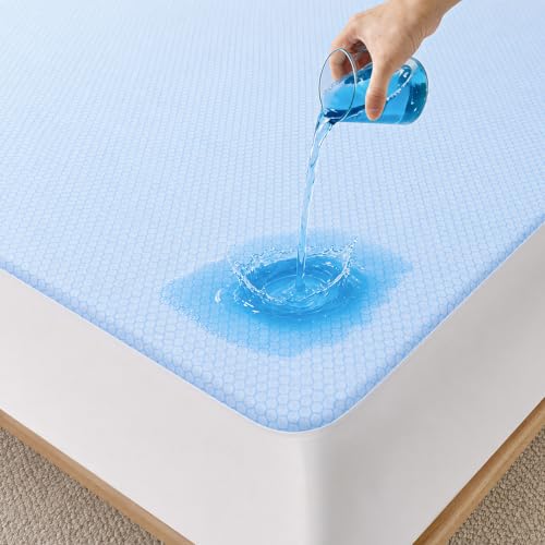 Image of Safe and Sound Waterproof Mattress Protector - Breathable Noiseless - Oeko-TEX Machine Washable - Fits 8-18 inch Deep Pockets Mattress Cover Cooling Twin