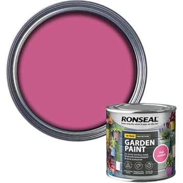 AOC24 Garden Fence Paint 250ml – Multi-Surface Exterior Paint for Wood, Brick, Metal, Stone & Terracotta – Waterproof, Resists Fading, Matt Finish for Sheds, Fences, Garden Furniture Pink Jasmine