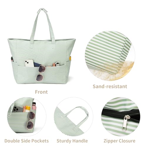 Bolsa playera grande para mujer con cierre y resistente miniatura 6