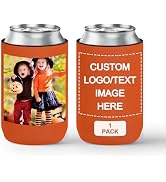 MecTo 1 Pack Custom Can Cooler Sleeve Bulk Personalized Insulated Beverage Can Coolers with Image...
