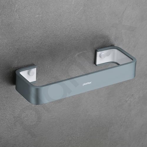 Image of Plantex Aluminium and Acrylic Towel Hanger for wash Basin /Single Towel Rod for Bathroom /Hand Towel Hanger /Bathroom Accessories (Grey and Milky White) 9 Inch
