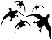 Ducks Geese Flying Hunting Vinyl Decal Sticker For Vehicle Car Truck Window Bumper Wall Decor - [6 inch/15 cm Wide] - Matte BLACK Color