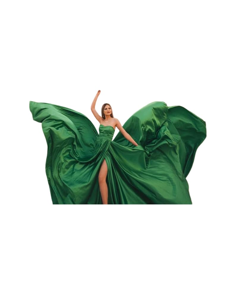 Robe verte sans bretelles dotée d'un dos nu à lacets croisés ajustables