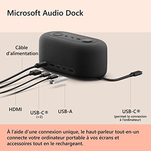 Station d'Accueil Microsoft IVF-00003 – Audio Dock, Haut-parleur USB-C, Certifié Teams - vue 8