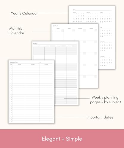 Lamare Teacher Planner 2025-2026 Academic Year – Undated Planner & Lesson Planner Book for Teachers with Class Schedule, Student Info & Weekly Planning