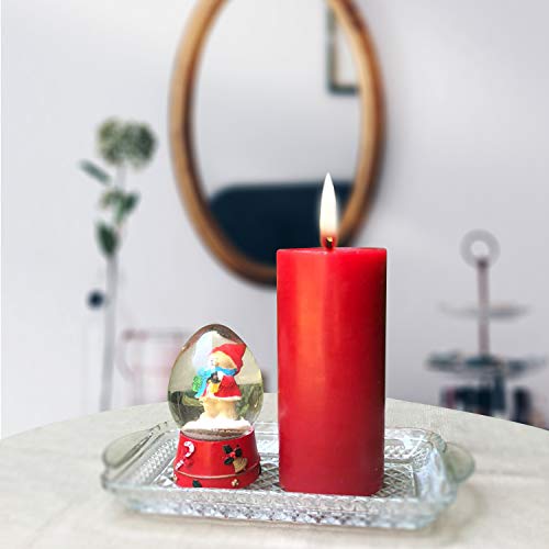 Simply Soson Red Pillar Candles - 3x3 inch Set of 3 - Unscented Decorative Large Candles for Home Decor, Weddings, Holidays - Thumbnail 4