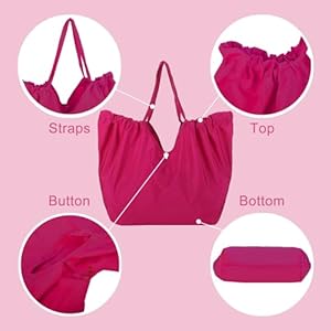 Portable Grocery Tote Bag for Women, Waterproof Shopping Bag for Groceries, Machine Washable Reusable Fashion Cloth Bag for Beach Work Sport (Red) Portable Grocery Tote Bag for Women Waterproof Shopping Bag for Groceries Machine Washable Reusable Fashion Cloth Bag for Beach Work Sport Red