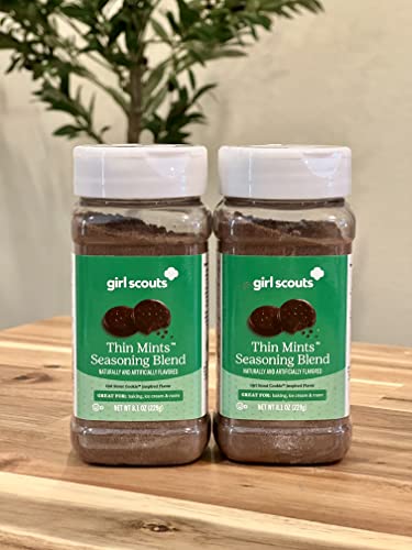 Girl Scout Thin Mints Seasoning Blend 2 Pack (8.1 Oz) - Great Girl Scout Gift For Baking, Hot Cocoa, And Dessert Toppings - Inspired By Fan-Favorite Cookie Flavor Bundled With Sataura Fridge Item #TOP2