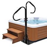 COZONY Hot Tub Handrail, 360 Rotatable Two Way Deck Spa Safety Rails with 38"-58" Adjustable Height, Moveable Carbon Steel Side Hand Rail with Slide-Under Mount Base, 600LBS Capacity
