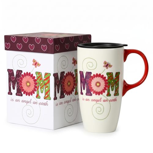 Taza de cerámica 17oz con tapa y caja de regalo