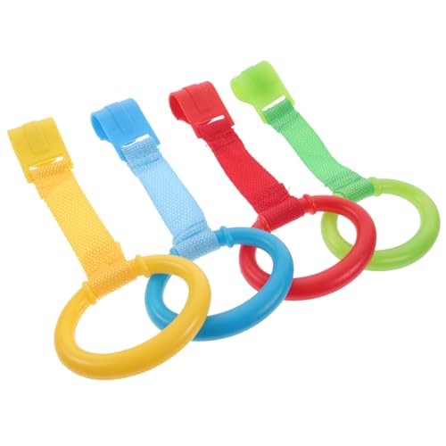 Vaguelly Nursery Cot Ring Baby Stand up Ring Toddler Walking Assist Tools Infant Supply 4pcs Crib Grab Ring Set