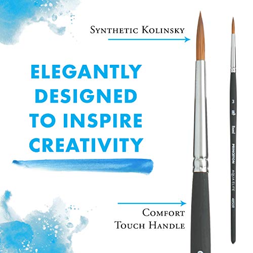 Image of Princeton Aqua Elite, Series 4850, Synthetic Kolinsky Watercolor Paint Brush,Round, 3