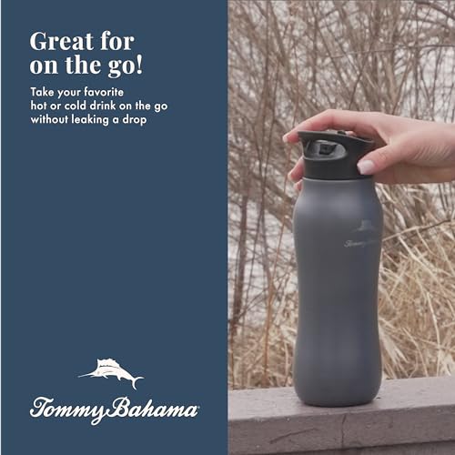 Image of Tommy Bahama 28oz Vacuum Insulated Water Bottle, Chug Lid, Americana Red