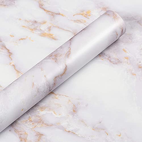 Image of NAREVAL White Gold Marble Wallpaper for Marble Wall Stickers for Home Kitchen Furniture Living Room Cabinets Self Adhesive Oil Proof Waterproof (White Gold K10 60 * 200 Cm) (Pack of 5)