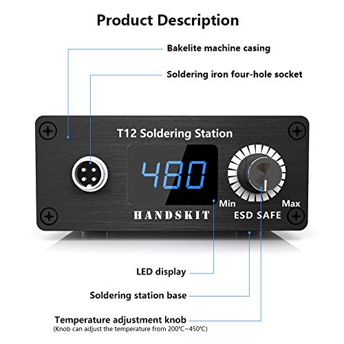 HANDSKIT Soldador por Puntos 72W Máquina de Soldadura Portátil de Mano,Pantalla LED,Mini soldadora por puntos con punta de hierro de soldadura y mango para reparaciones domésticas DIY