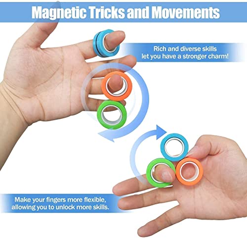 Aheye 3Pcs Magnetic Rings,Idea Adhd Fidget Toys Set, Valentines Magnetic Toys, Valentines Party Favors For Man Woman Teens Kids Boys Girls Anxiety Stress Relief Valentines Day Gifts For Kids (Red) #TOP5