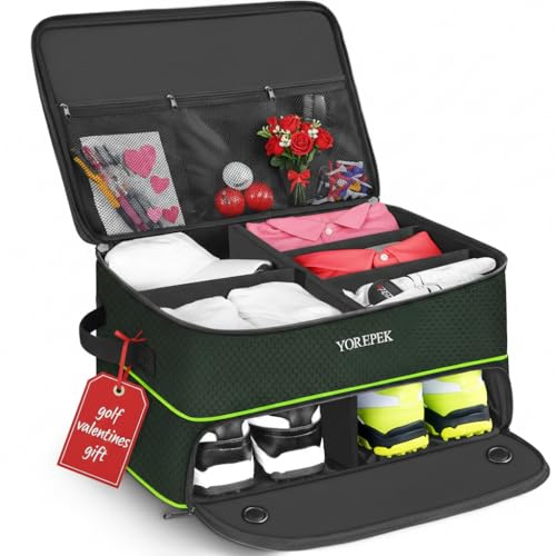 YOREPEK 2 Layer Golf Trunk Organizer Storage for 2 Pair...