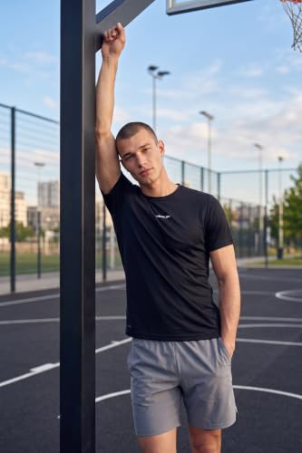 Image of Reebok Men's Polyester Gym T-Shirt - Quick Dry Moisture Wicking Sports T-Shirt for Men | Workout Running Training Tshirt for Men | Half Sleeve Active Tee
