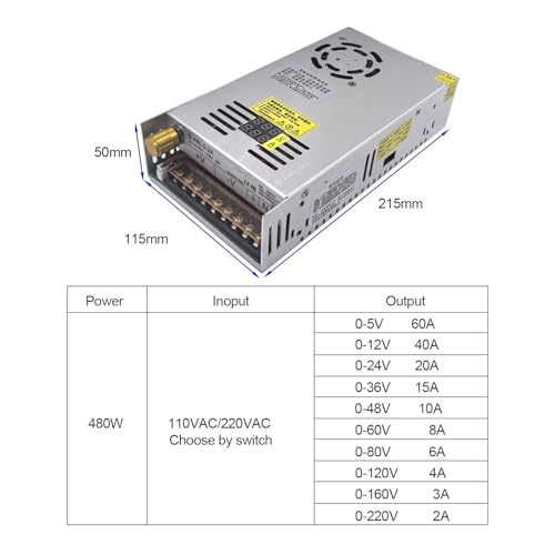 Alimentation stabilisée continue de 0 à 160V 3A pour banc d'essai électronique - 3