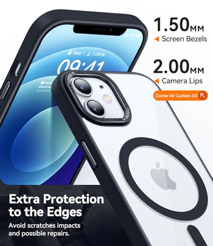 Canshn 12-CX Magnetic Compatible With Iphone 12/12 Pro Case Clear, Compatible With Magsafe Wireless Charging [Not Yellowing & Mil-Grade Drop Tested] Phone Cases With Shockproof Bumper 6.1 Inch thumb #4