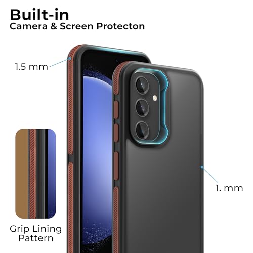 Image of A rtistque Armor Bumper Back Case Cover for Samsung Galaxy S23 FE | Smooth Sides with Grip | Shockproof TPU Protective Design | Raised Camera Edges | - Brown