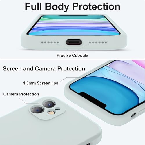 Image of VONZEE Liquid Silicone Case Compatible with iPhone 11 6.1 inch(2019), Gel Rubber Full Body Protection Cover Case Drop Protection Case (Square-SEA Grey)