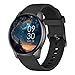 AcclaFit Smartwatch Damen Herren, 1.38 Zoll HD-Display Smart Watch mit Bluetooth Anrufe, Fitness Tracker mit Herzfrequenz SpO2 Schlafmonitor Schrittzähler, IP68 Wasserdicht Fitnessuhr für iOS Schwarz