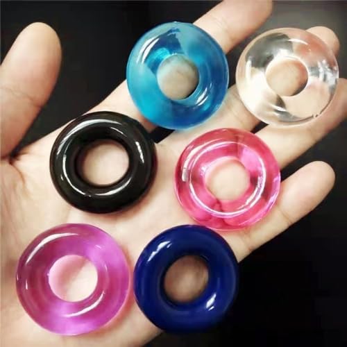 ペニスリング コックリング 6点セット 高弾力 締め付け感 シリコン製 アダルトグッズ 大人のおもちゃ 7 colorful - 画像1