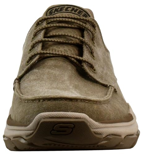 Skechers Men's Respected-Loleto Moc Toe Bungee Lace Slip On, Khaki, 13 M US