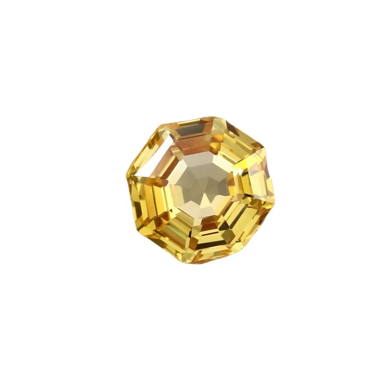 Saphir jaune naturel 12mm, pierre précieuse idéale pour bague cadeau de vie