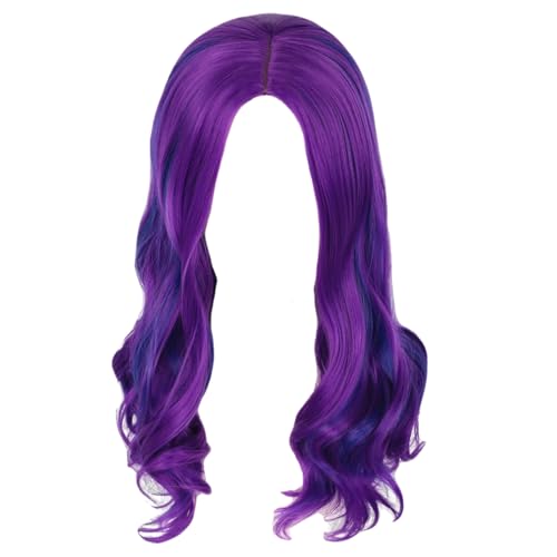 Peluca divertida de pelo morado largo que soluciona disfraces de última hora 1