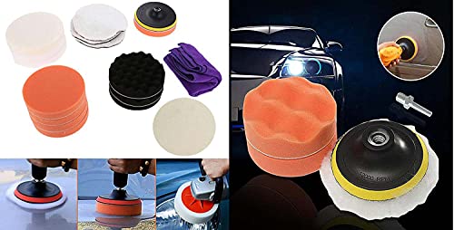 Image of DIY Crafts 1 Kit, 6 Pcs Kit, 3 inch inch Car Cleaning Felt & Wool Pad Foam Polishing Waxing Pad Kits Buffing Polishing Wheel Sponge Wool Buffing Pad(1 Kit, 6 Pcs Kit)