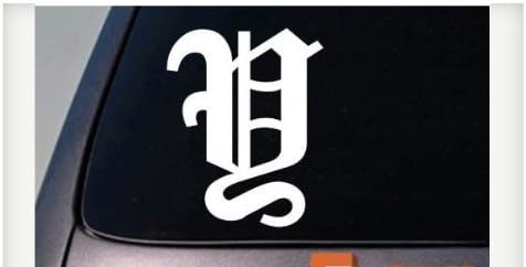 EZ-STIK Letter Y 6" Sticker Decal Old English Truck Car Window Teach Girl Craft College *C946*
