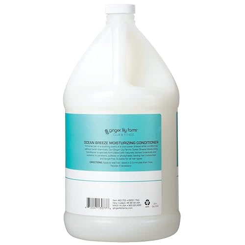 Miniatura 2 de Ginger Lily Farms Club & Fitness - Acondicionador hidratante para cabello seco, 100% vegano y libre de crueldad, aroma brisa oceánica, repuesto de 1