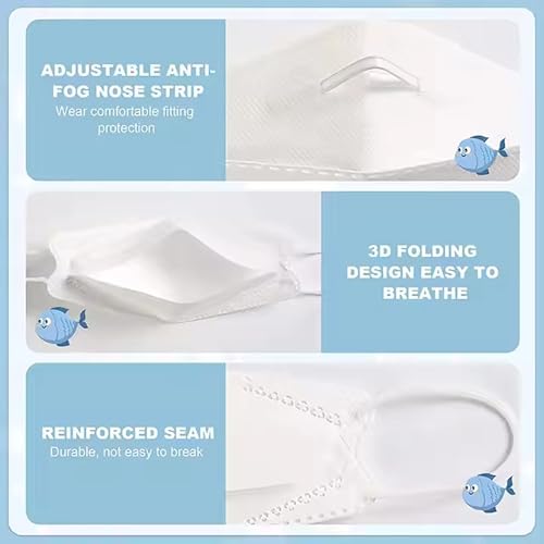 Image of KF94 Korean Fish Shape Reusable Face Mask with Inbuilt Nose Pin