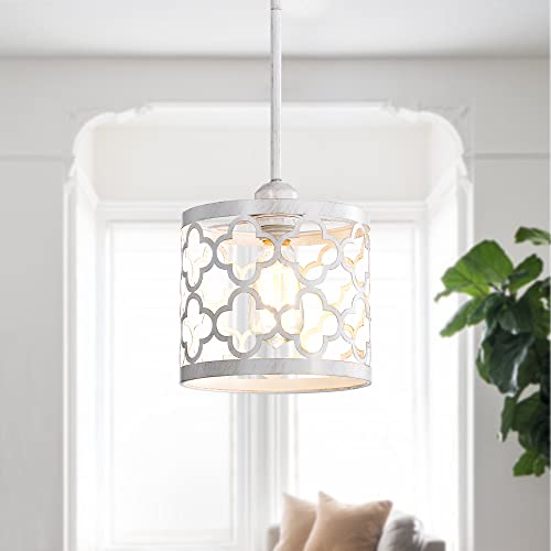 Antique House White Pendant Light Fixtures Modern Chandeliers 1-Light Foyer Light Small Pendant Lights Kitchen Island