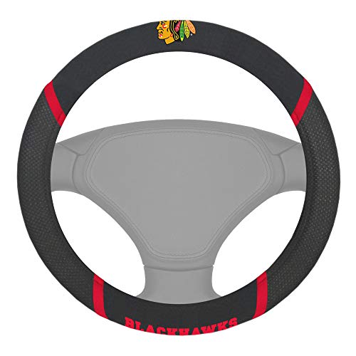 FANMATS 14789 NHL Chicago Blackhawks Polyester Steering Wheel Cover , 15