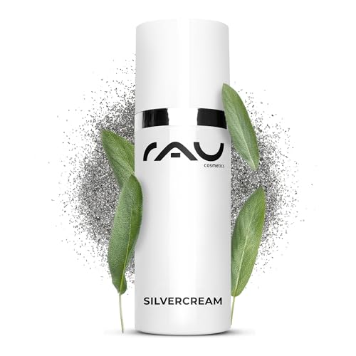 RAU Silvercream 50 ml - Crème visage aux microparticules d'argent très poreux et au zinc, pour les peaux à problèmes, impures, irritées, acnéiquesrmite