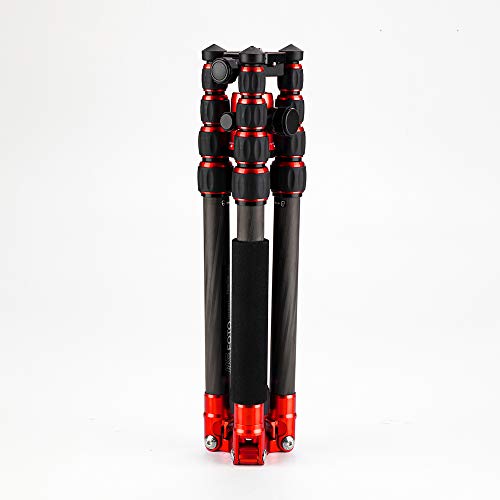 Mefoto Roadtrip Lightweight 61.6" Carbon Fiber Tripod/Monopod, W/Case, Twist Locks, Triple Action Ballhead W/Arca Swiss Plate - Red (C1350Q1R) #TOP2