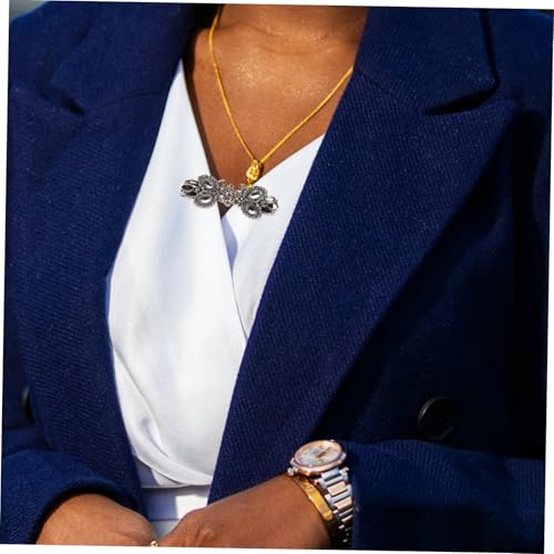 Pince à pull et clip de pull élégant avec chaîne strass pour col - 4